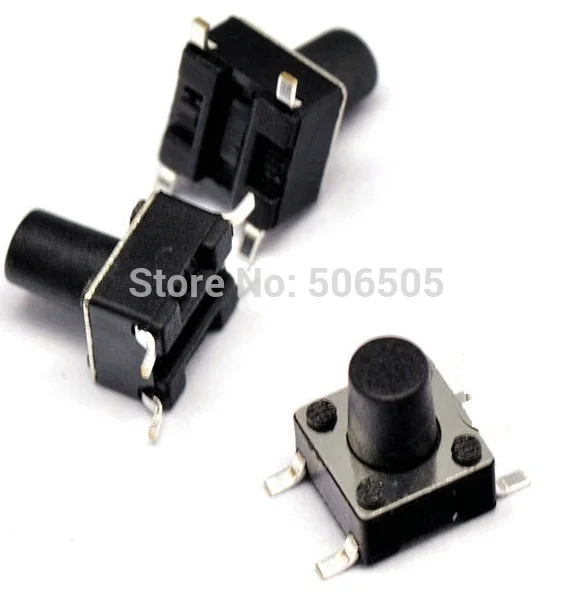 

6X6X8mm 4pin SMT Tactile Tact Mini Push Button Switch Micro Switch Momentary 100pcs/lot