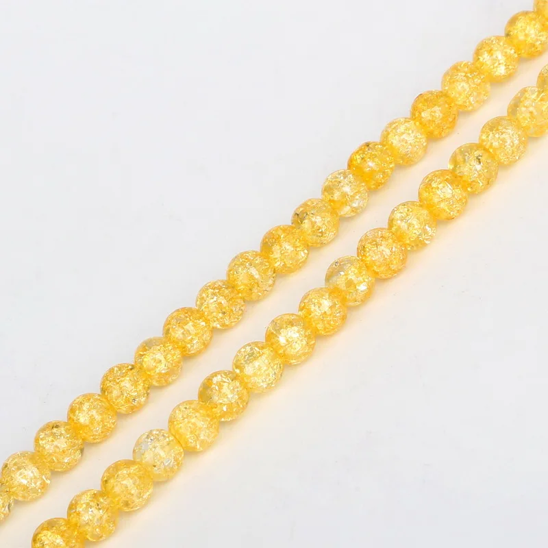 AAA High Quality Yellow Crystal Beads Cracked Glass Round Dia. 6/8/10mm for DIY Necklace Bracelet Jewelry Making | Украшения и