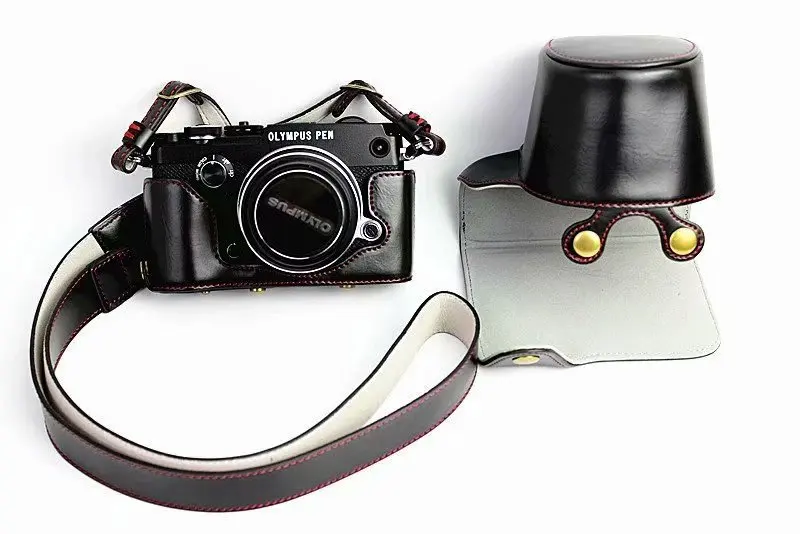 Черный/коричневый/кофе цифровой Камера кожаный чехол Обложка для Olympus PEN F Penf