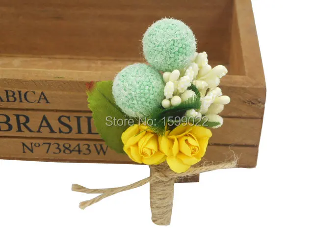 Бутоньерка цвета слоновой кости желтая зеленая бутоньерка с цветами подружка