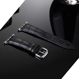 Ремешок из натуральной коровьей кожи для Apple watch band, белый качественный браслет для iWatch new series 1 2 3 4, черный, 44 мм 38 мм