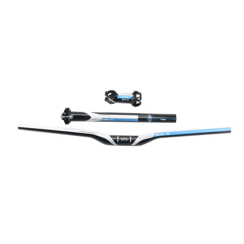 Set 10 RXL SL руль для велосипеда углеродный Mtb набор 3K стебель+ Sest Post+ Плоский/подъемный руль 31,8 мм однообразный руль для горного велосипеда - Цвет: Set 10