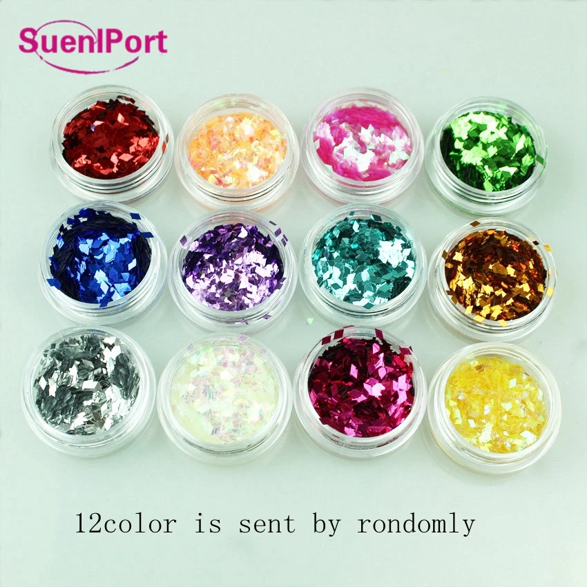 Sune l Port 12 шт./компл. разноцветные Блестки для ногтей бриллиантовые блестки
