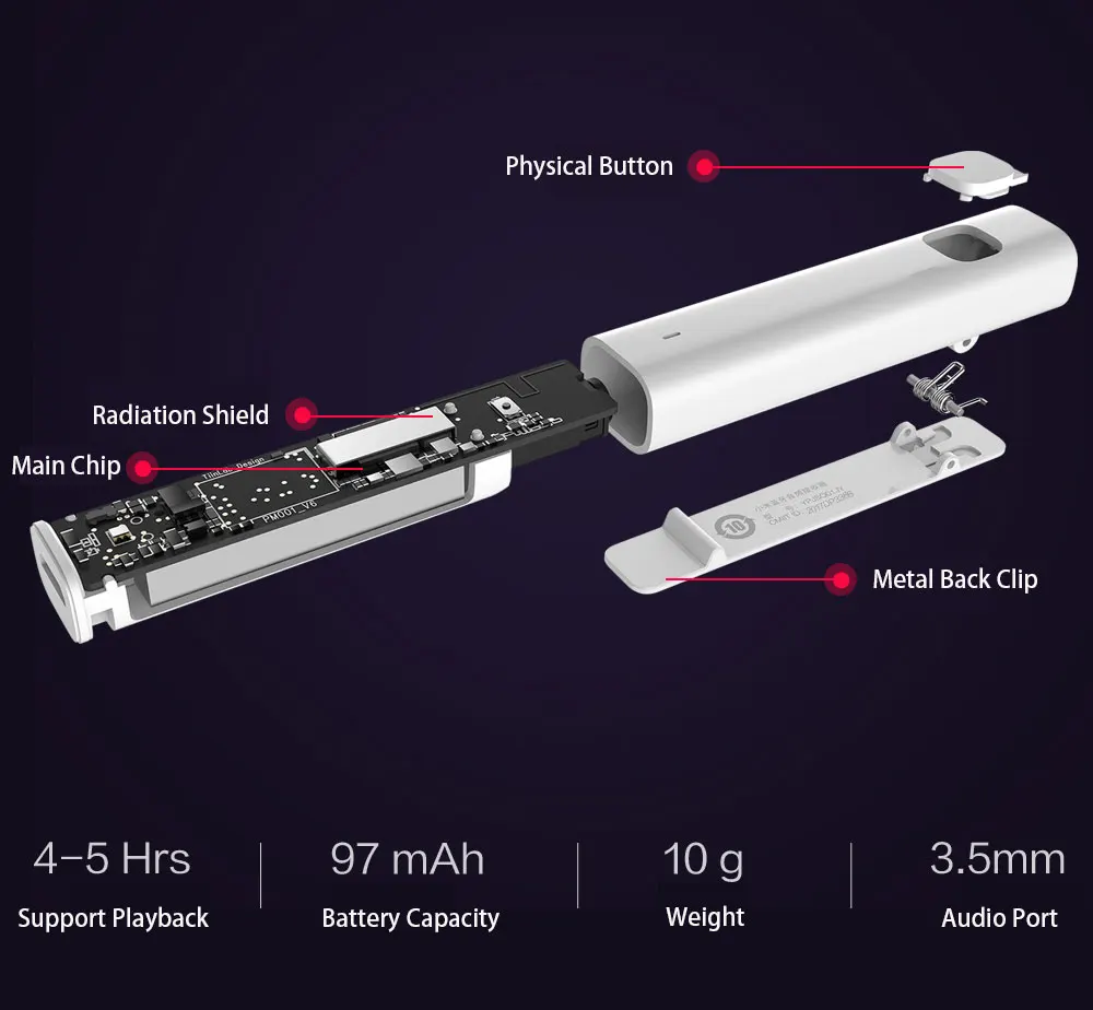 Xiaomi Bluetooth 4,2 аудио приемник беспроводной адаптер 3,5 мм аудио музыка автомобильный комплект Динамик Наушники руки