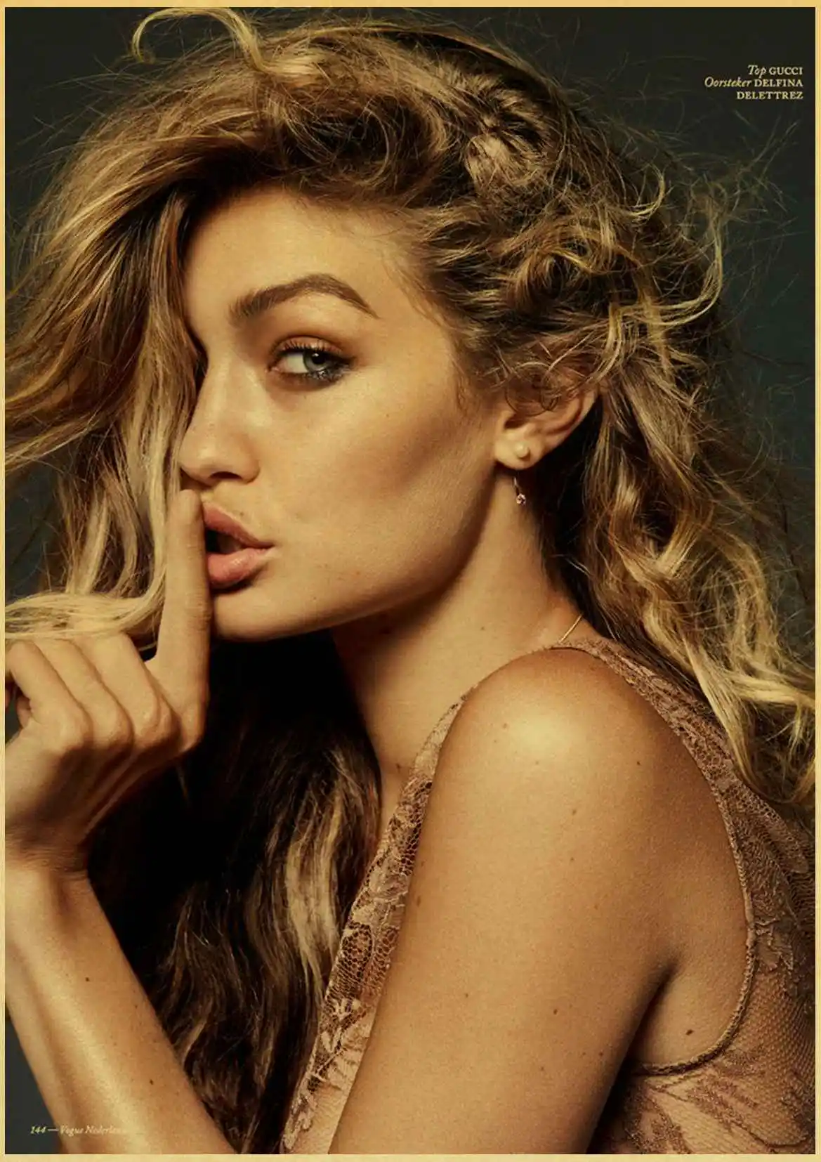 E015 Gigi Hadid декоративная живопись/крафт-бумага/украшение стены/Бар плакат/Ретро плакат - Цвет: E015
