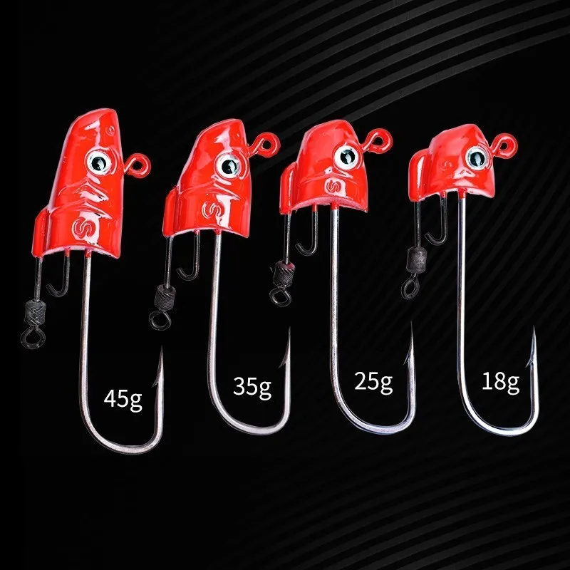 Mavllos 18g/25g/35g/45 г Пуэр чай (Lead Jig Head приманки металлический крюк черный блесна для