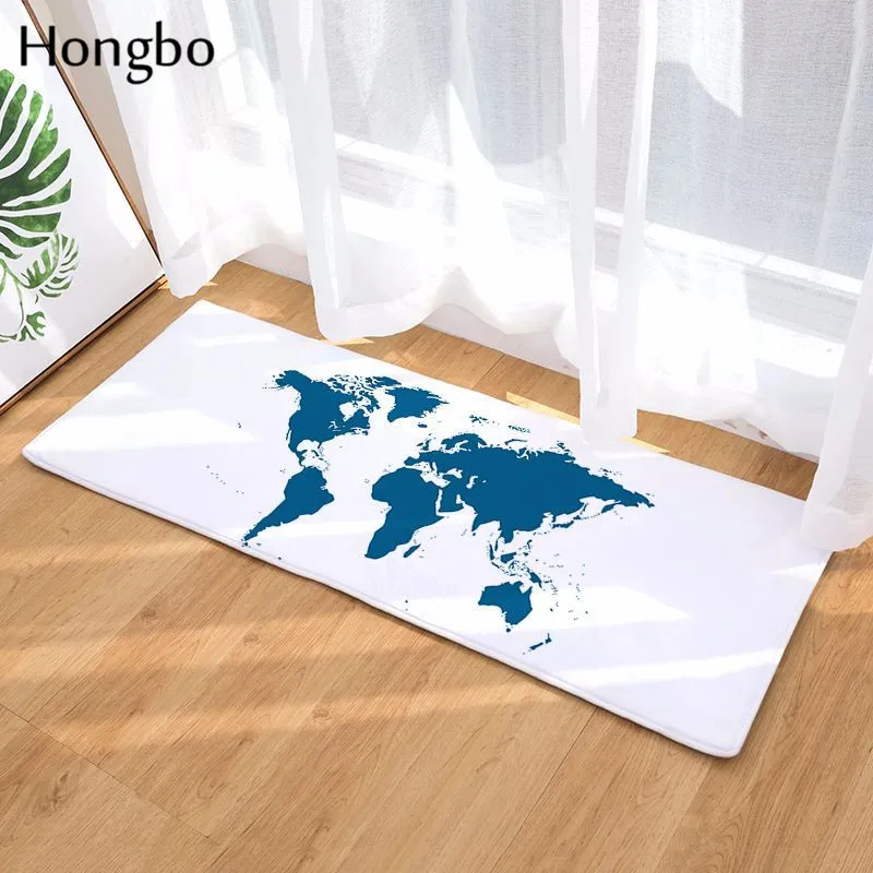 Hongbo креативный 3D напольный коврик с принтом карты мира нескользящий для пола