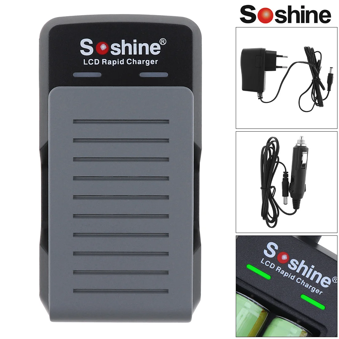 Универсальное быстрое зарядное устройство Soshine 100 240 В с светодиодный слотами и