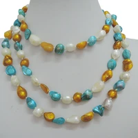 100 nature freshwater pearl long necklace 120 cm necklace