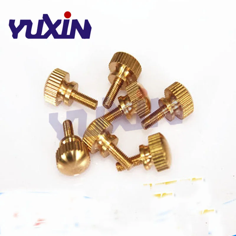 10 шт/5 шт M3 M4 GB834/DIN464 затяните латунь с накаткой винты Медь твист болты с рифлением компьютер Chass болт большой палец винт