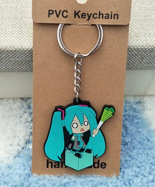see chart 1 шт. Hatsune Miku Girl Аниме-брелок для ключей ПВХ Рисунок брелок милые игрушки брелок для ключей подарки на день рождения унисекс Новинка - Цвет: see chart