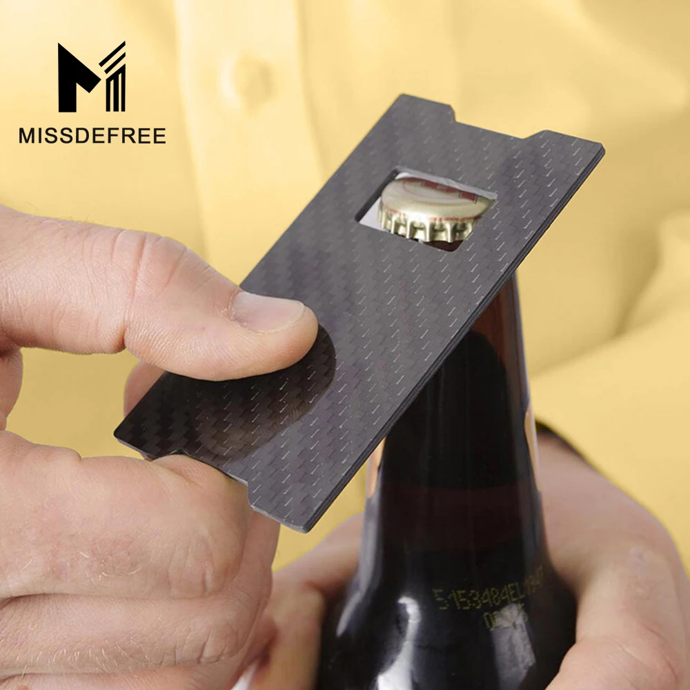 Зажим для денег и кредитных карт из углеродного волокна с RFID блокировкой тонкие