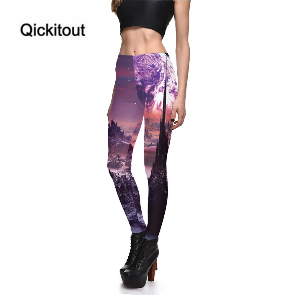 Qickitout Брюки 2016 Новинки для женщин стиль леггинсы красивая долина цифровой лосины