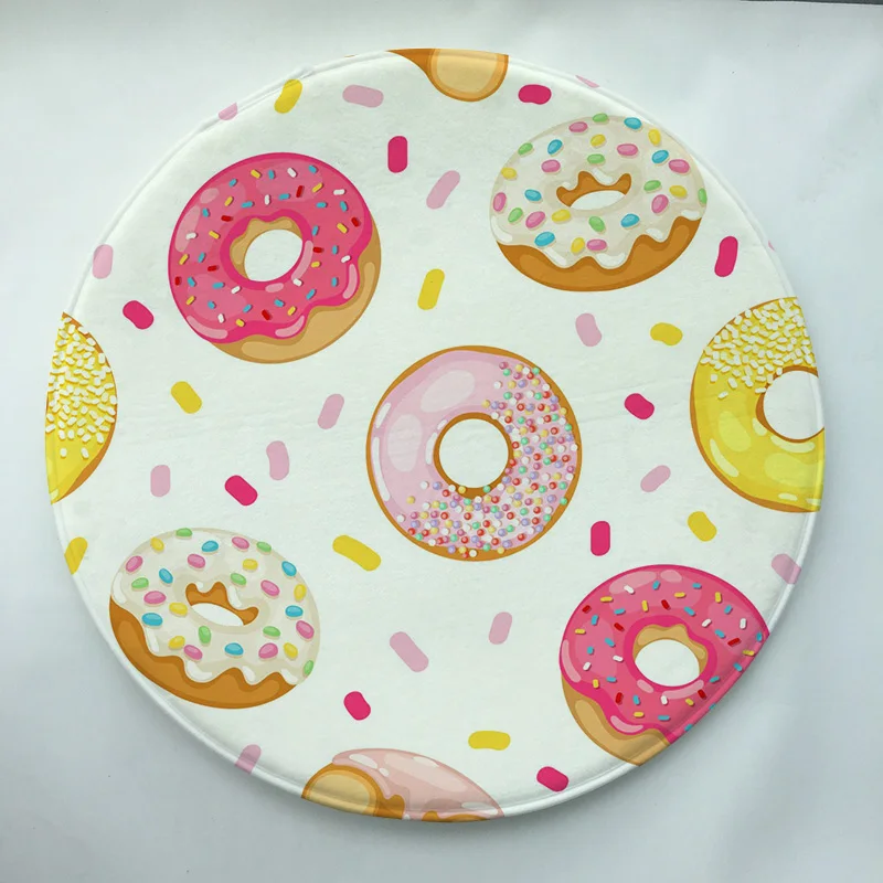 Круглый нескользящий коврик серии donuts с принтом на заказ для детской комнаты