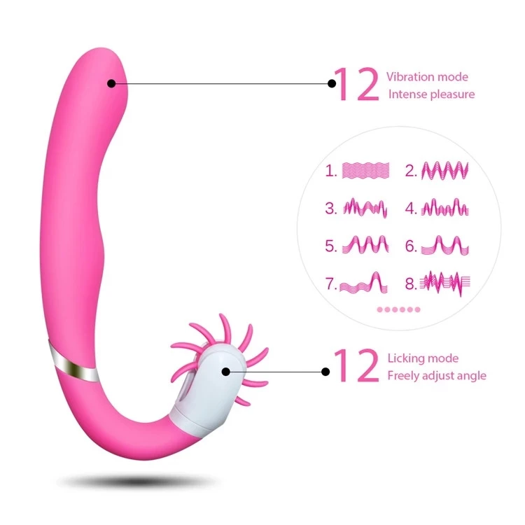Секс игрушка два двигателя G Spot вибратор ласки языком электронный клитор дилдо