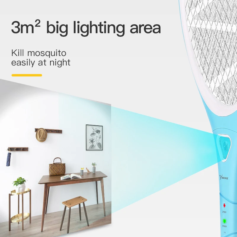 YAGE Pest Control Electric Mosquito Swatter Killers Bug Zapper Reject Racket Trap Home Tool 2200V Shock 400mAh | Дом и сад