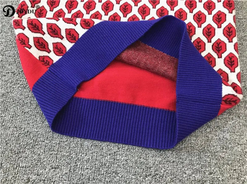 JOYDU Runway Pullover 2018 Spring Preppy Stylish Knit Tops Leaves Jacquard Luxury Chic Vintage Sweater Women Jumper pull femme | Женская
