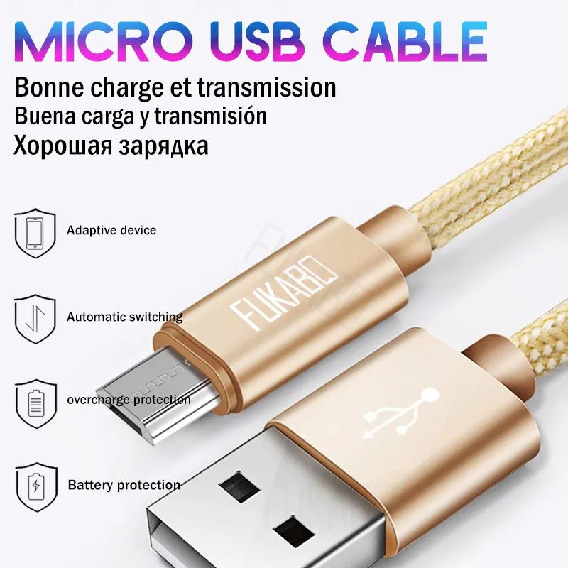 Micro USB 2.4A нейлоновый кабель для huawei Honor 8X10 Nova 3i Xiaomi Redmi Note 4X6 Pro 6A samsung Galaxy шнур для зарядки и передачи данных