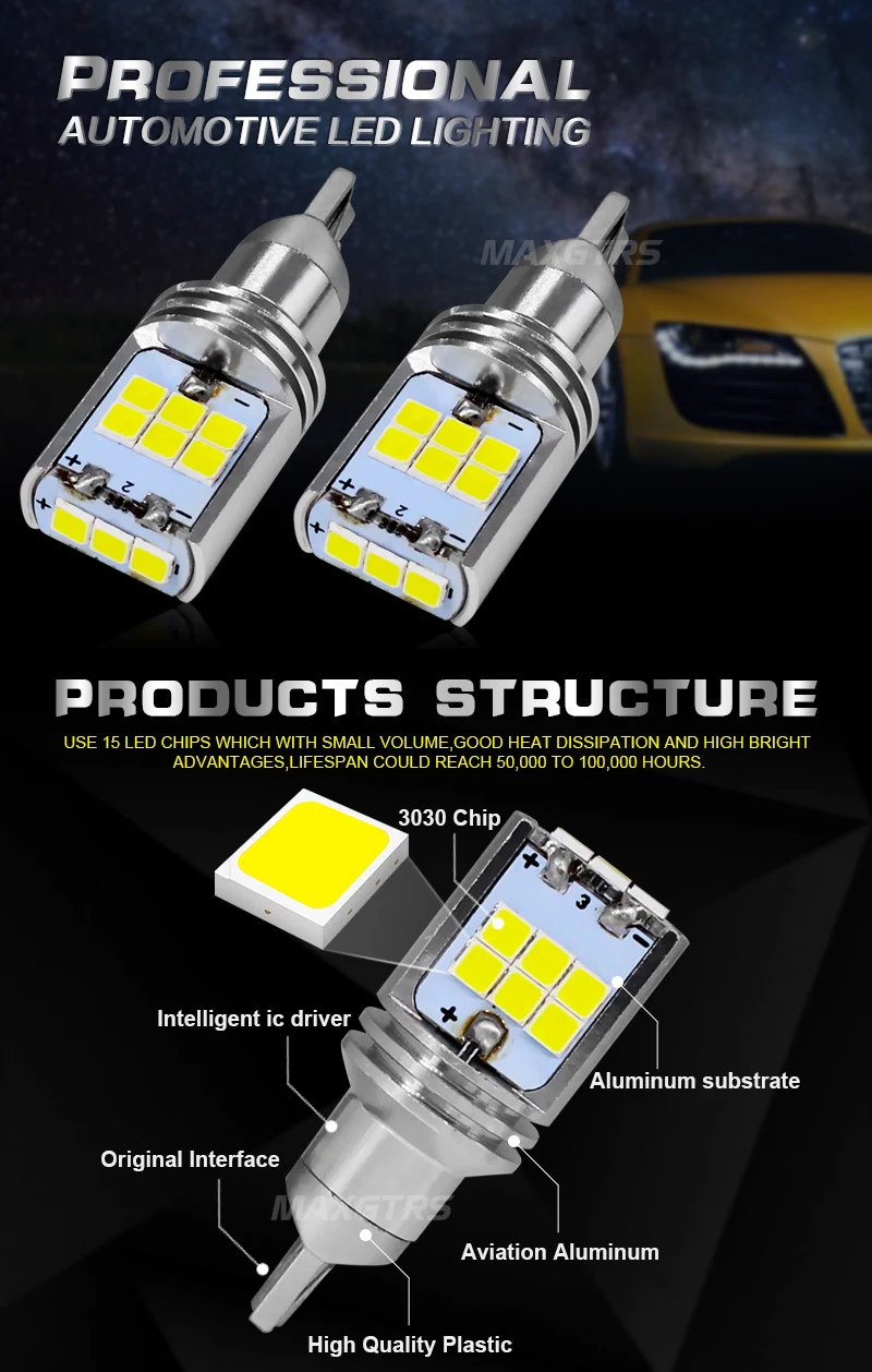 2x натуральная T15 W16W 921 912 3030 6000K белый СВЕТОДИОДНЫЙ Резервного копирования автомобильная лампа фонаря заднего хода резервного копирования светильник сигнала поворота светильник фонарь стоп-сигнала