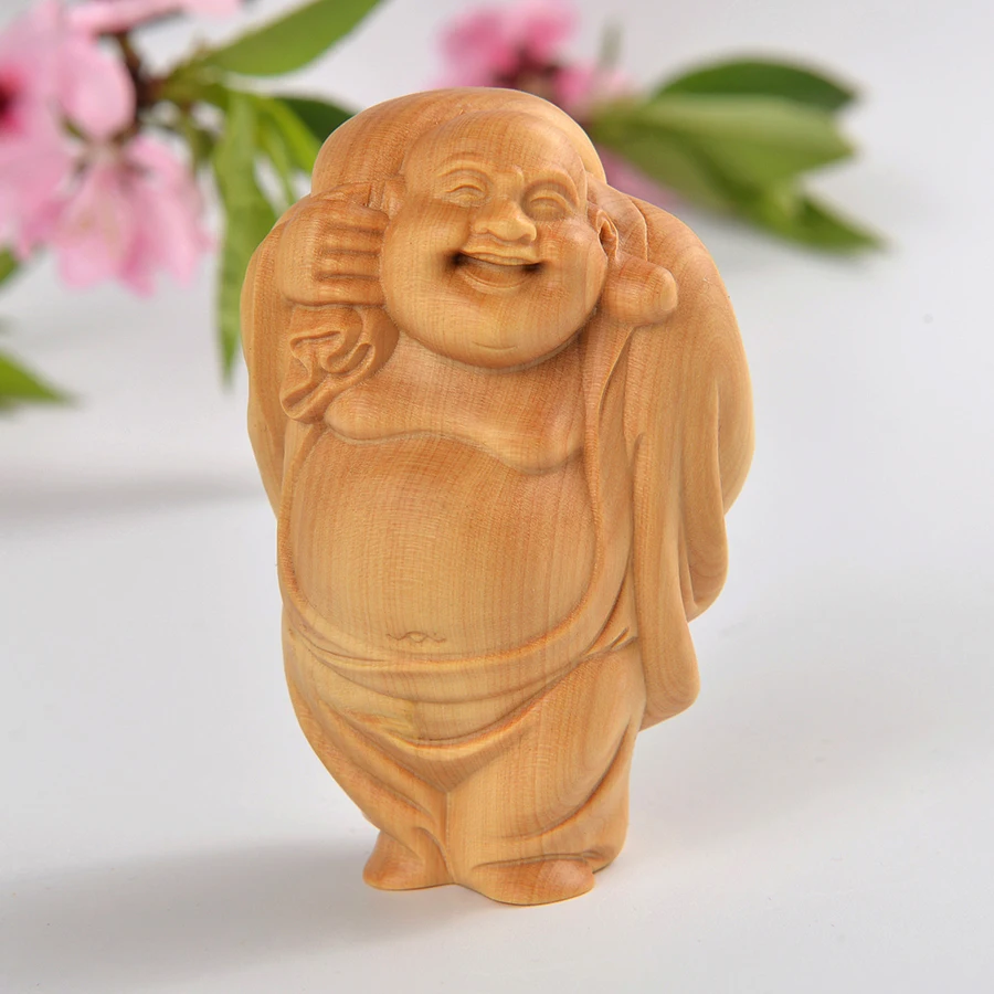 

Праздничный подарок Maitreya Buddha, резьба по дереву, ручная работа, 7x4,5x3,5 см