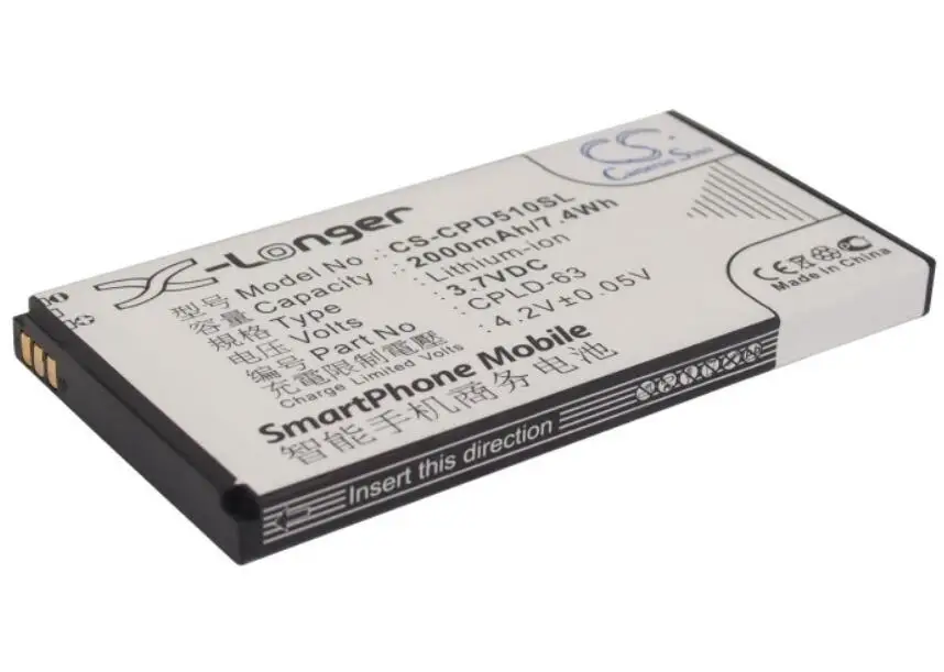 Cameron Sino 2000mah battery for COOLPAD 2168 D21 D508 D510 D539 CPLD-30 CPLD-63 batteries