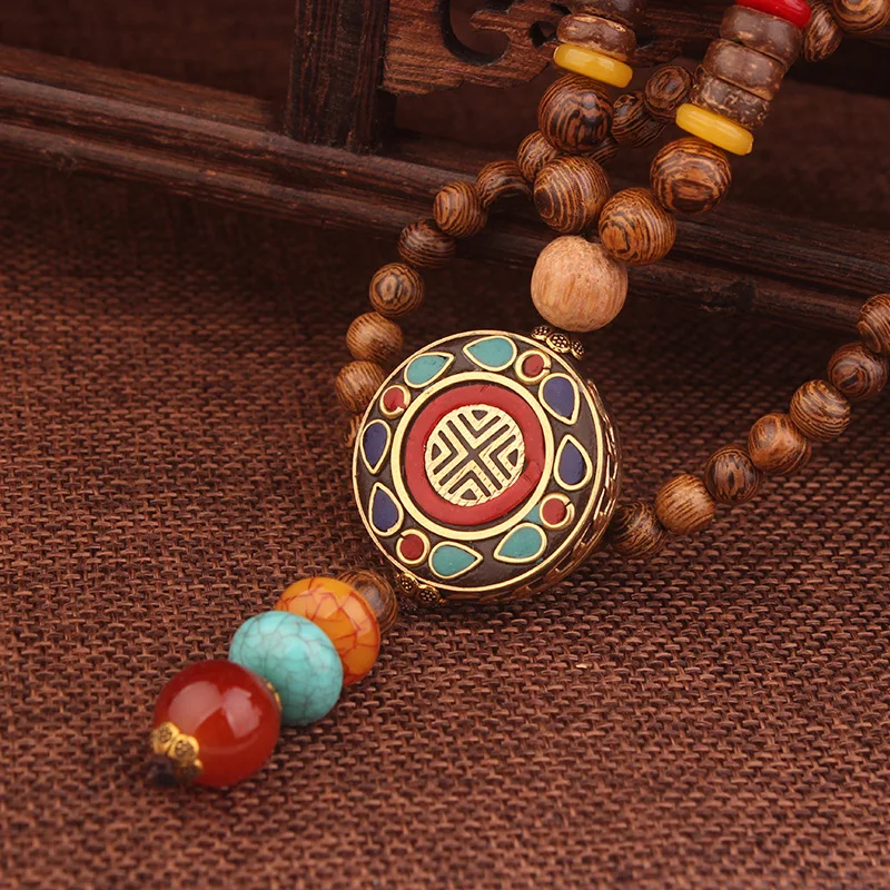 fashion evade peace vintage ethnic necklace church cross plate Nepal jewelry handmade sanwood bodhi | Украшения и аксессуары