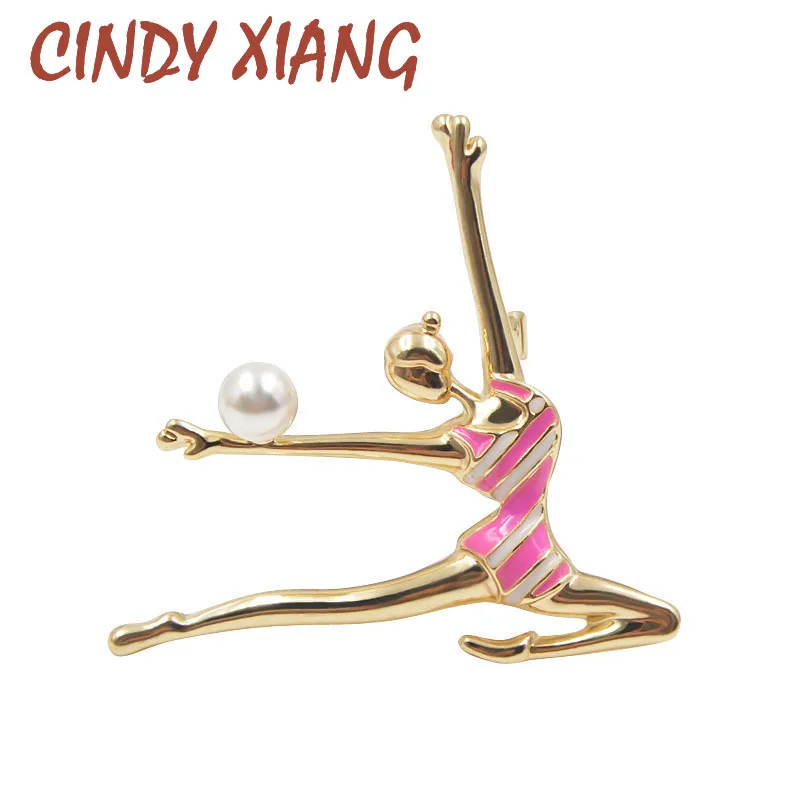 CINDY XIANG новая эмалированная Гимнастка для занятий гимнастикой броши девочек