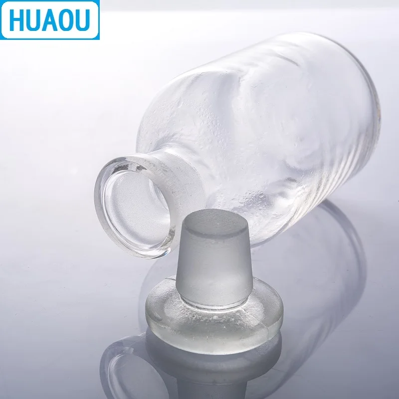Флакон для реагентов HUAOU 125 мл прозрачное стекло с закрытой пробкой