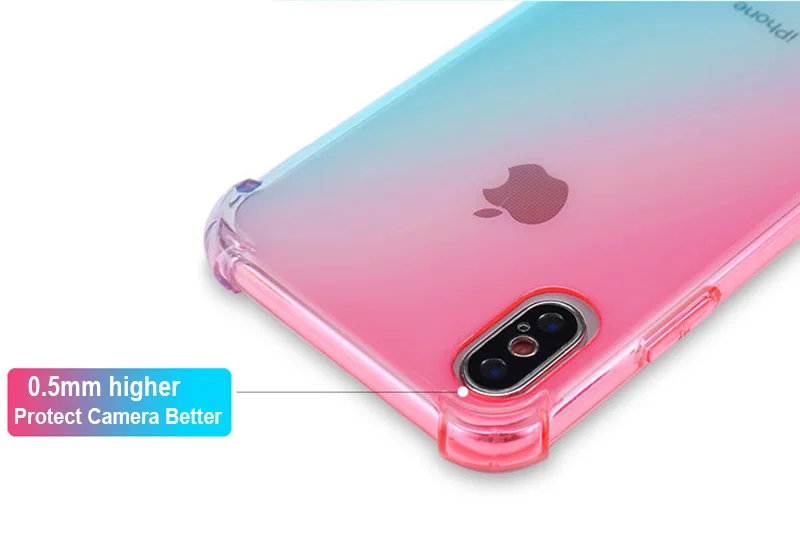 Прозрачный градиентный цветной прозрачный мягкий чехол для телефона из ТПУ Apple