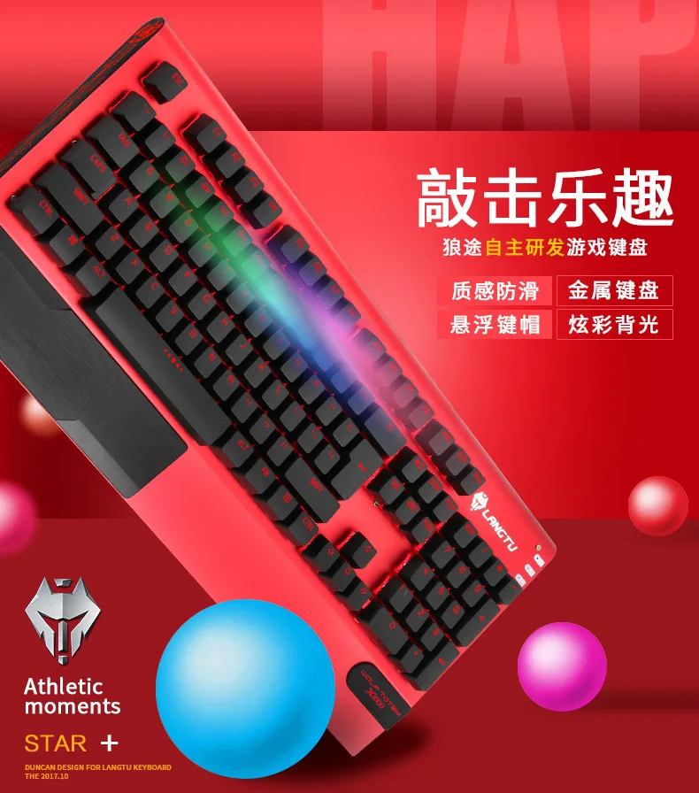 Оригинальная K100 USB Проводная игровая механическая клавиатура для PUBG e-sports клавиатура черный/синий переключатель большая подставка для запястья