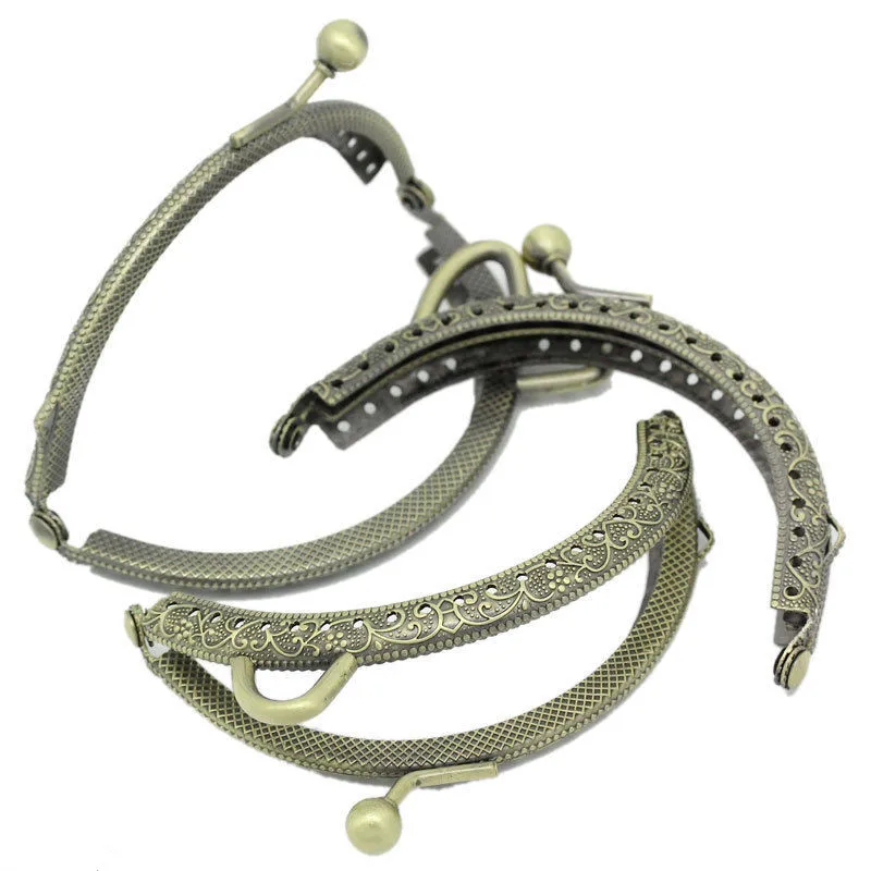 100 шт. винтаж бронзовый тон клатч монеты кошелек арка рамка поцелуй фермуаров