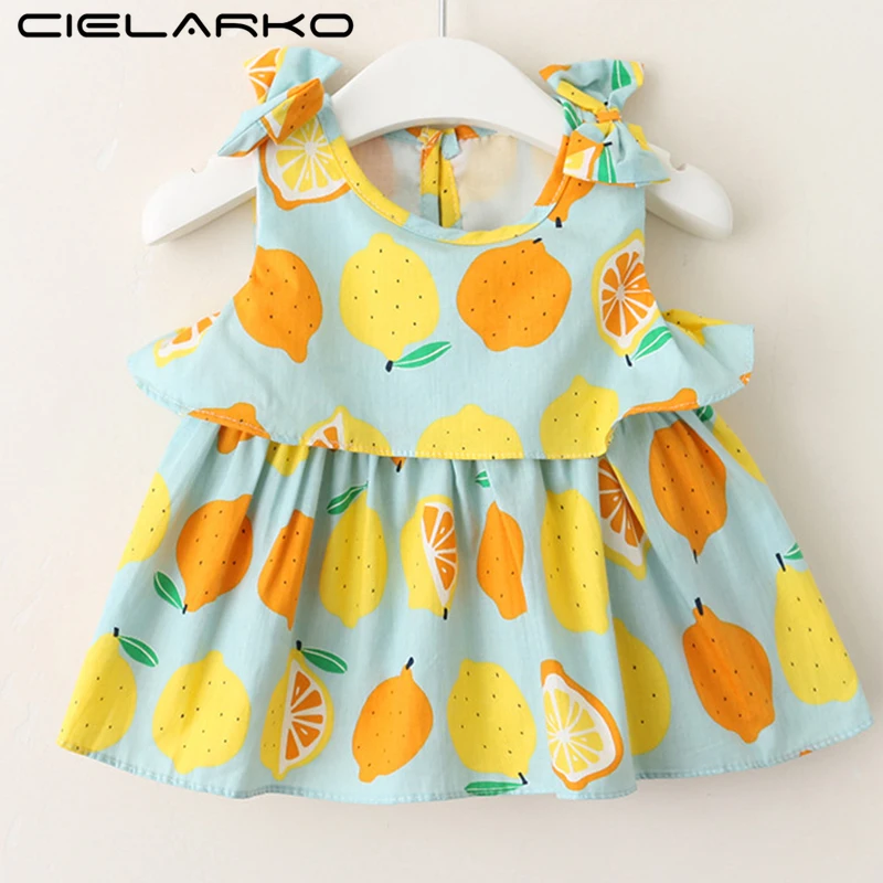 

Cielarko Infant Girls Clothing Set Cartoon Summer Toddler Clothes Sets 2018 Lemon Print Cute Tops + Shorts for Baby Girl 2pcs