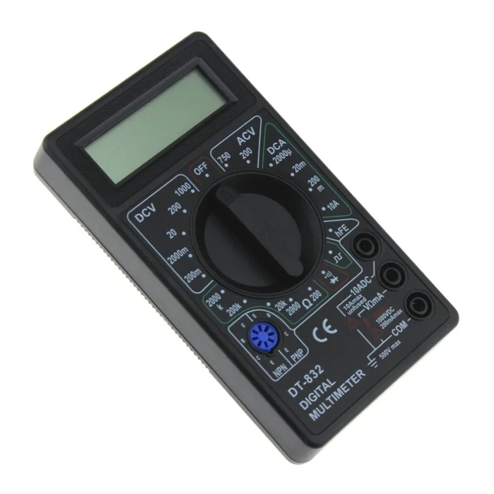 DT 832 Цифровой мультиметр 1999 отсчетов AC/DC Ампер Вольт Ом тестер Вольтметр