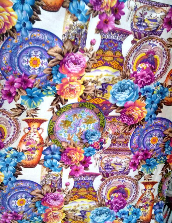 New Arrival Thicker Spandex Printing Hand Draw European comfortable Elastic Dress Fabric Bottle African Design Print fabrics | Дом и сад