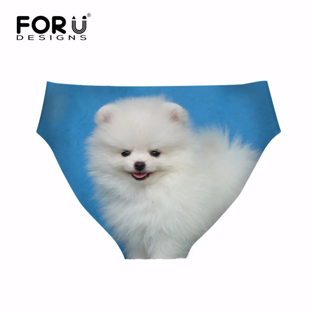 FORUDESIGNS Cute Animal Pomeranian Dog Printing Women Panties Fashion Traceless Underwear Breathable Girls Lady Seamless Briefs|Женские