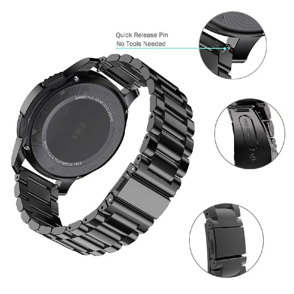 Ремешок для часов EastVita 22 мм из нержавеющей стали, ремешок для samsung gear S3, классический ремешок для часов, металлический браслет r29