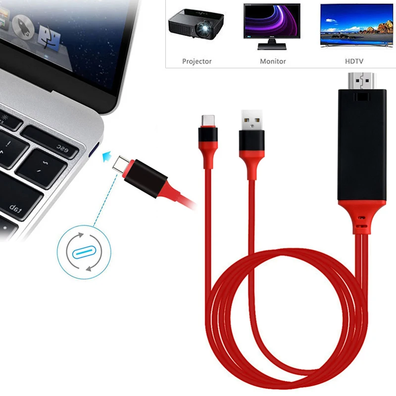 HD type C USB-C телефон к телевизору HD ТВ проектор видео адаптер HDMI кабель для samsung Galaxy S8 S9 S10 Note 8 Note9 Note10 LG Macbook