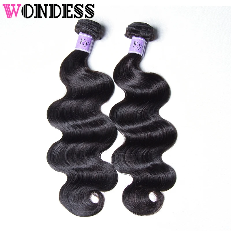 Wondess Body Wave Bundle Brazilian Hair 1 PCS 8-30inch Natural Color Virgin Human Weave Can Buy 3/4 Bundles | Шиньоны и парики