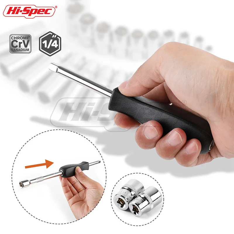 Hi Spec 12 шт. 1/4 дюйма набор гнезд для драйвера CRV 4 14 мм короткая длинная глубокая