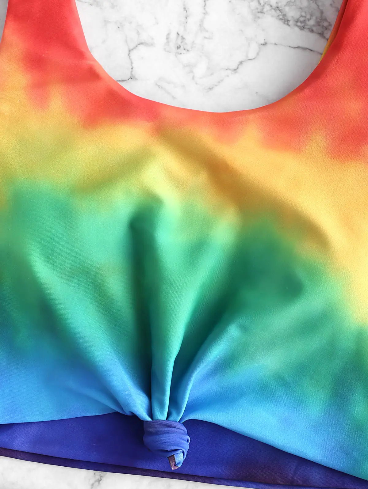 Женский купальник-танкини ZAFUL Tie Dye Knot с высокой талией женский купальный костюм