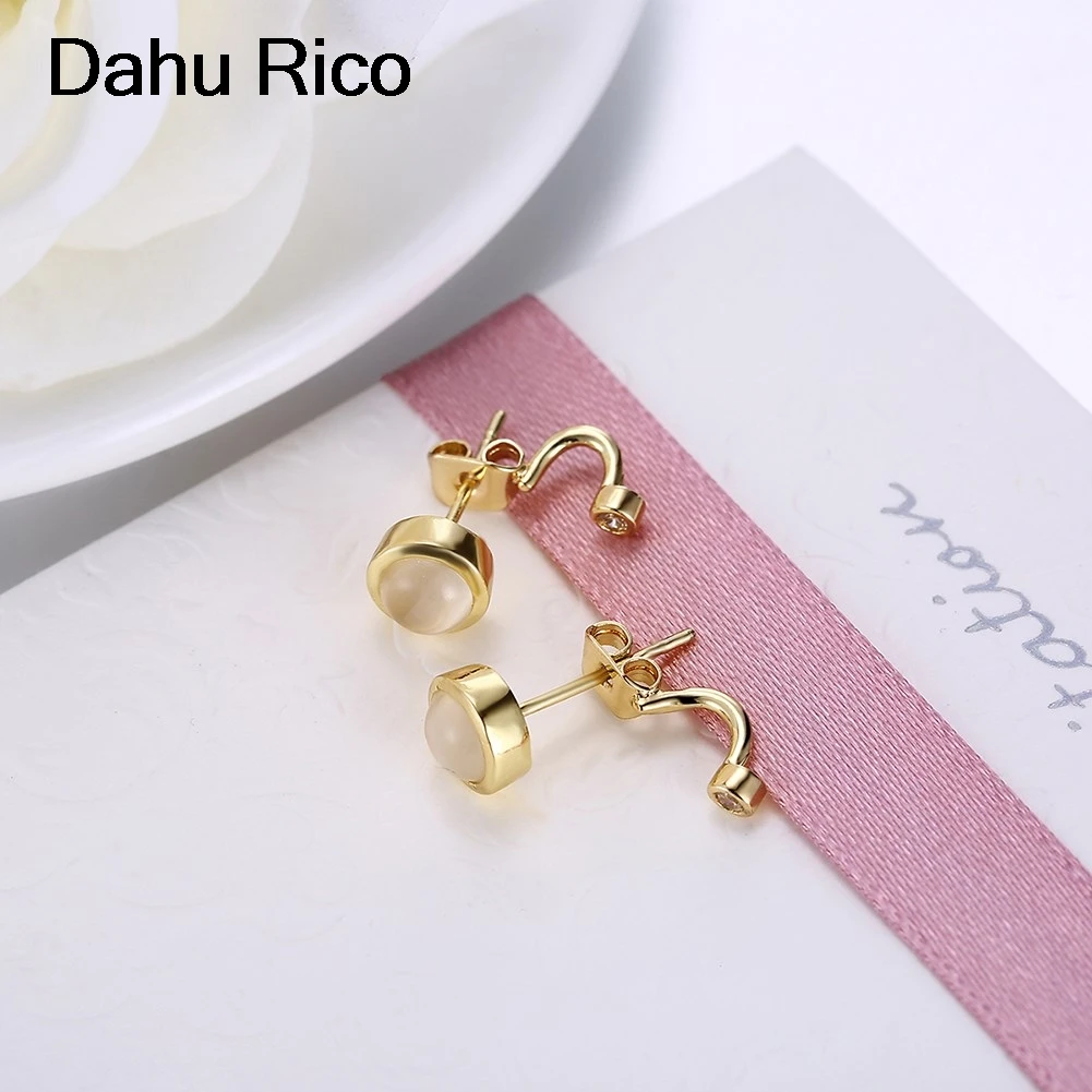 aretes de bijou kolczyki damskie gold plated earrings orecchini Dahu Rico stud | Украшения и аксессуары