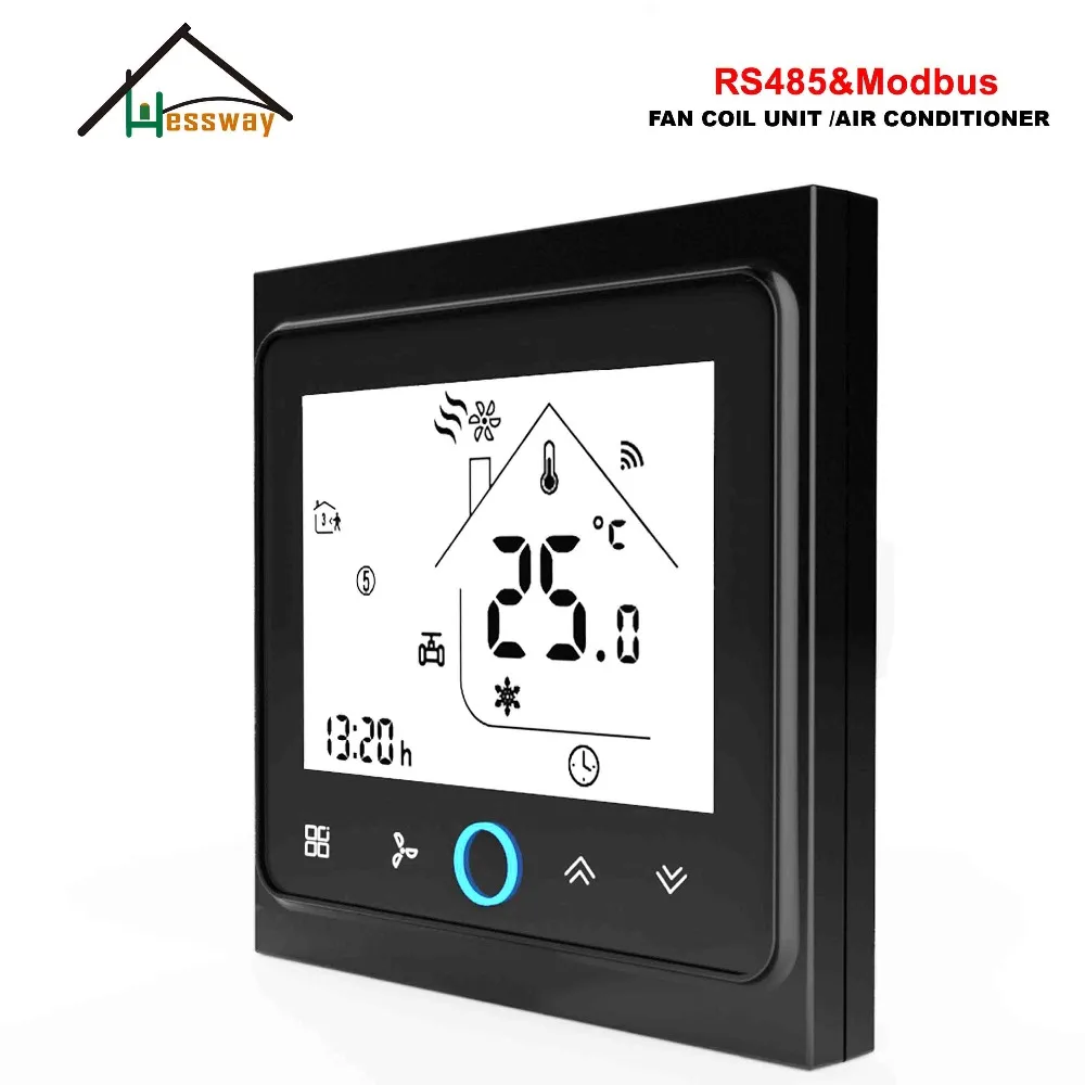 HESSWAY 3 скорости RS485 RTU MODBUS умный комнатный термостат 24 в стандартный для 2 трубной