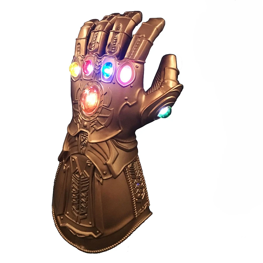 Thanos Infinity Gauntlet костюмы для косплея Бесконечность камни Led перчатки Хэллоуин