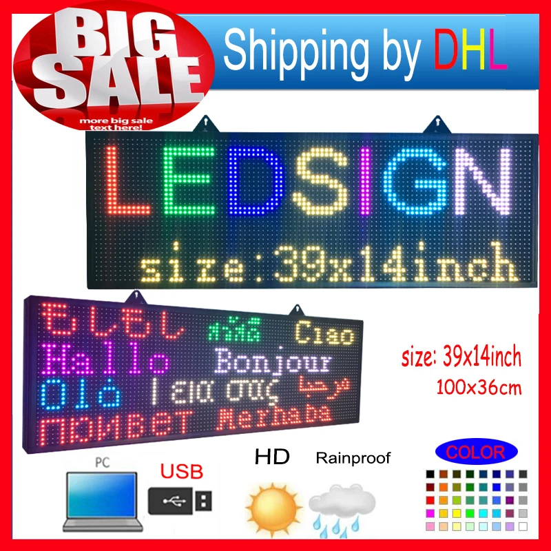 Полноцветный RGB программируемые светодиодные вывески/P10 smd наружный светодиодный