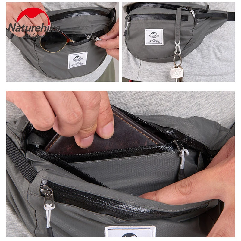 

Naturehike Outdoor Waterproof Waist Pack Running Belt Waistband Sports Travel Case Pouch Holder Bag Phone Passport Cards Cash