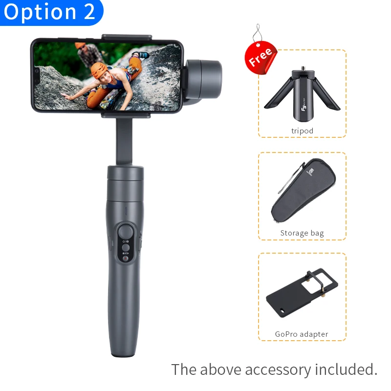 Option 2 FeiyuTech Vimble 2/Vlog Карманный стабилизатор 3-осевой портативный смартфон Кардана шест Штатив для iPhone Gopro экшн Камера - Комплект: Option 2