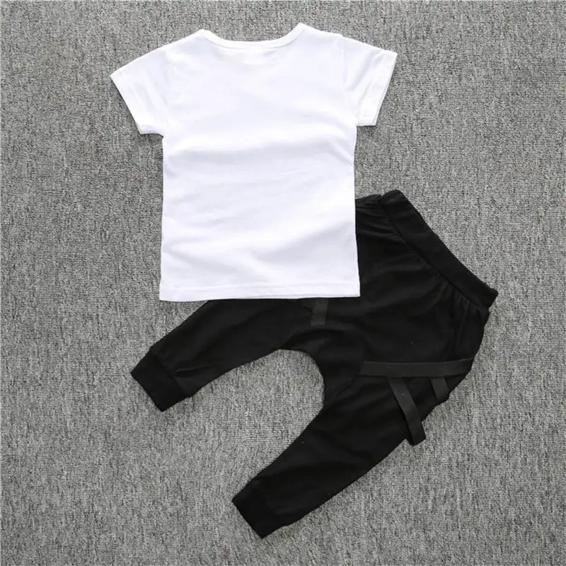 2Pcs Baby Clothes Summer Children Clothing Set Cotton Short Sleeve Striped T-shirt Pants Casual Costume Kids Sport Suit | Детская одежда