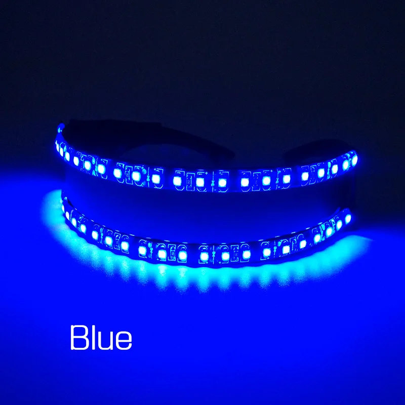 Type 01- Blue Яркий светодиодный светильник DC12V, очки Rave Cospaly, лазерные концертные привлекательные очки для ночного бара, шоу, флуоресцентные вечерние принадлежности - Цвет: Type 01- Blue