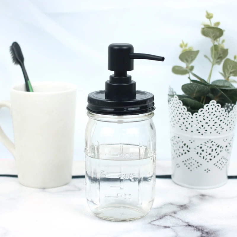 

Lotion Shampoo Black Liquid Plastic Bottle Hand Lid Wholesale Mason Jar (not include) Soap Dispenser Pump