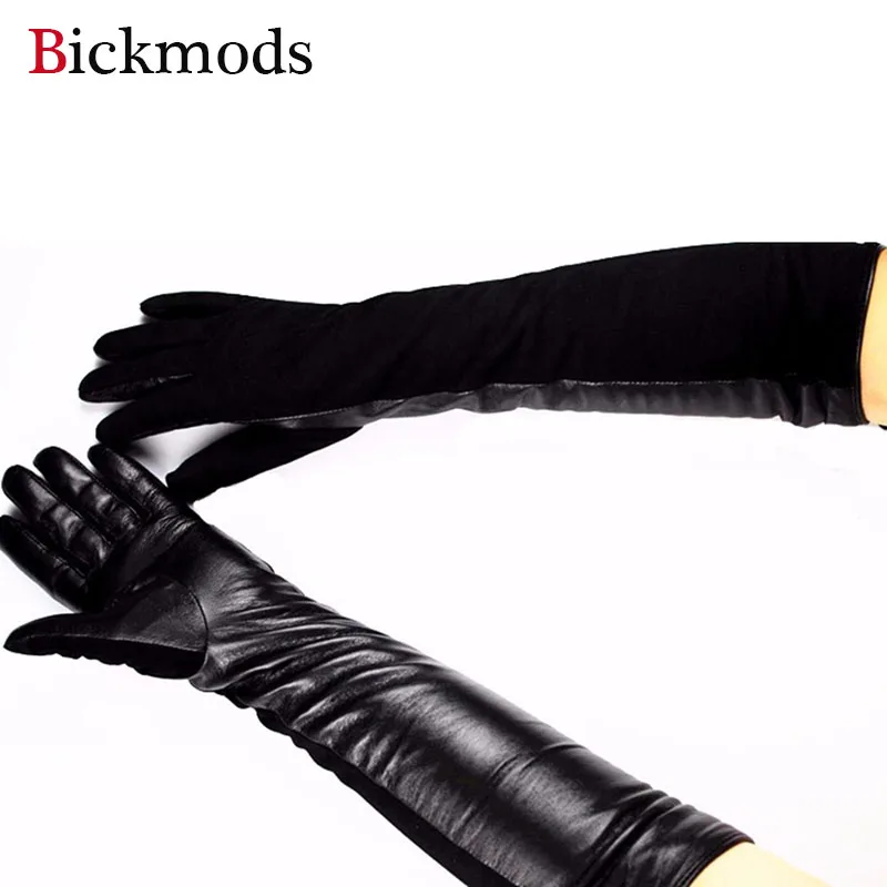 Eldiven Guantes новые полки женские длинные перчатки из овчины Теплые осенние и зимние половина замши кожаная повязка Наборы